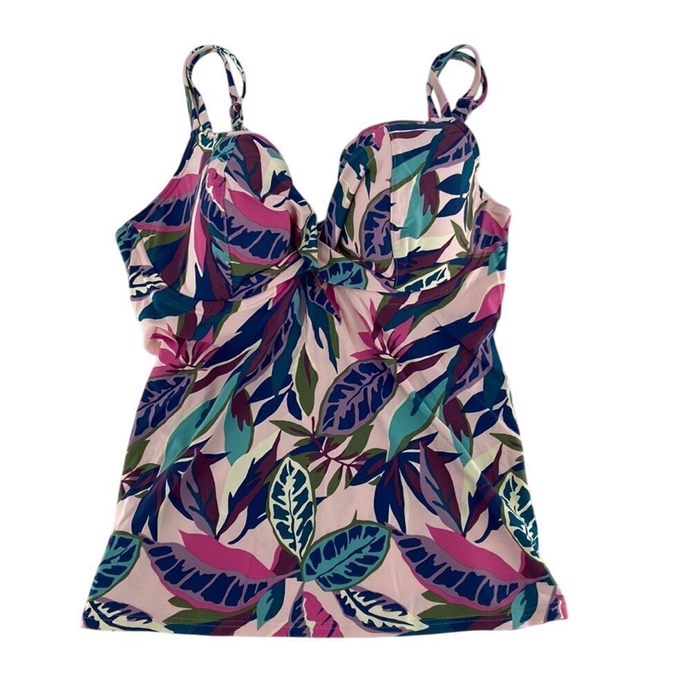 Birdsong Women's Multicolor Tahitian Jungle Keyhole Tankini M | 32DDD - Picture 3 of 10